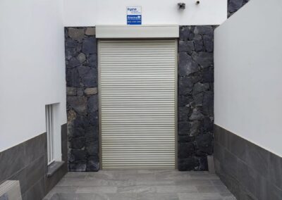 Roller shutter installed at a garage entrance in Tenerife