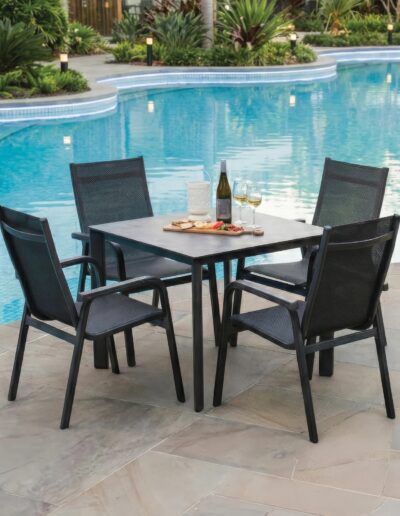 Kettler Basic Plus stackable chair for outdoor dining areas and terraces
