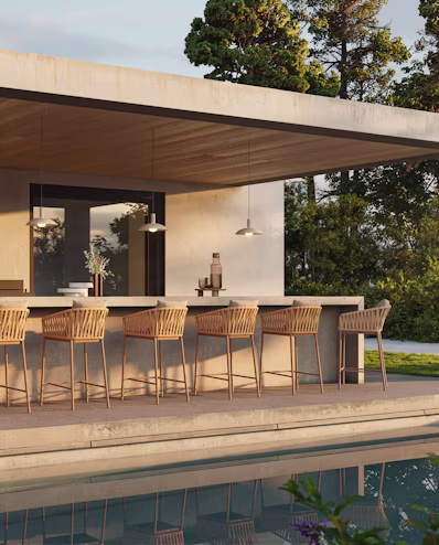 Kettal Bitta bar stool for terraces and outdoor spaces