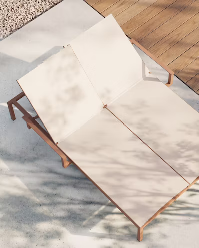 Kettal Landscape double sun lounger for terrace and pool area