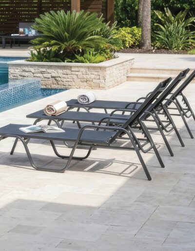 Kettler Basic Plus sun lounger for terrace, garden, and pool area